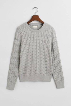 Teens Shield Cotton Cable Knit Crew Neck Sweater