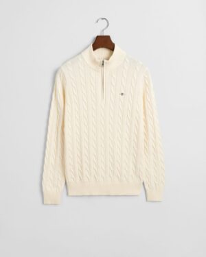 Teens Cotton Cable Knit Half-Zip Sweater