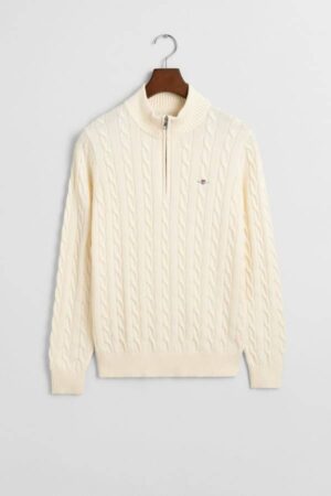 Teens Cotton Cable Knit Half-Zip Sweater