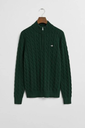 Teens Cotton Cable Knit Half-Zip Sweater