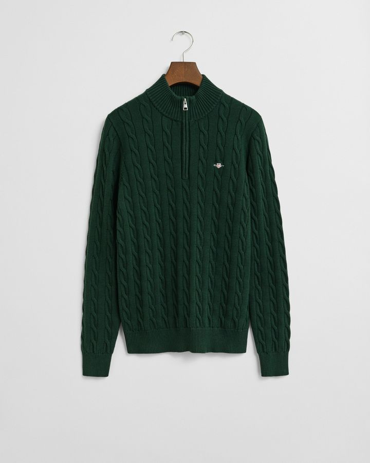 Teens Cotton Cable Knit Half-Zip Sweater