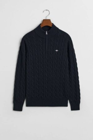 Teens Cotton Cable Knit Half-Zip Sweater