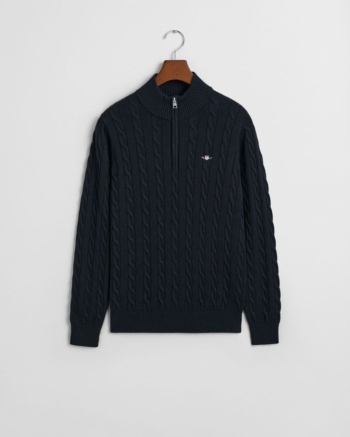 Teens Cotton Cable Knit Half-Zip Sweater