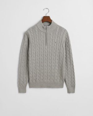 Teens Cotton Cable Knit Half-Zip Sweater