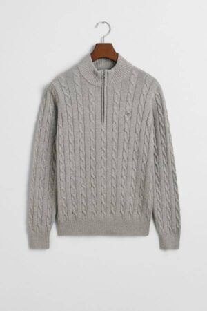 Teens Cotton Cable Knit Half-Zip Sweater
