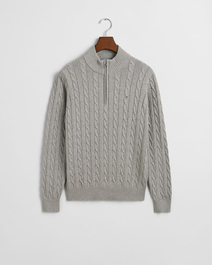 Teens Cotton Cable Knit Half-Zip Sweater