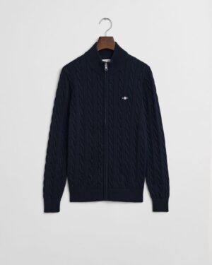 Teens Cotton Cable Knit Zip Cardigan