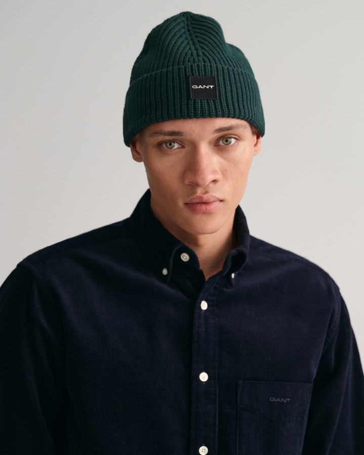 Cotton Ribbed Knit Beanie