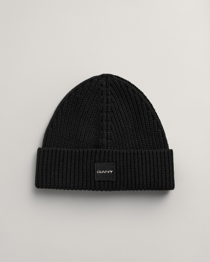 Cotton Ribbed Knit Beanie