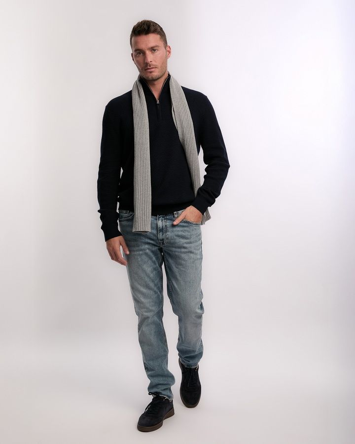 Cotton Blend Logo Scarf