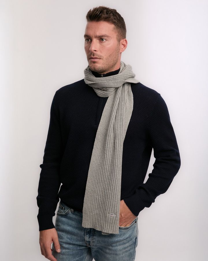 Cotton Blend Logo Scarf