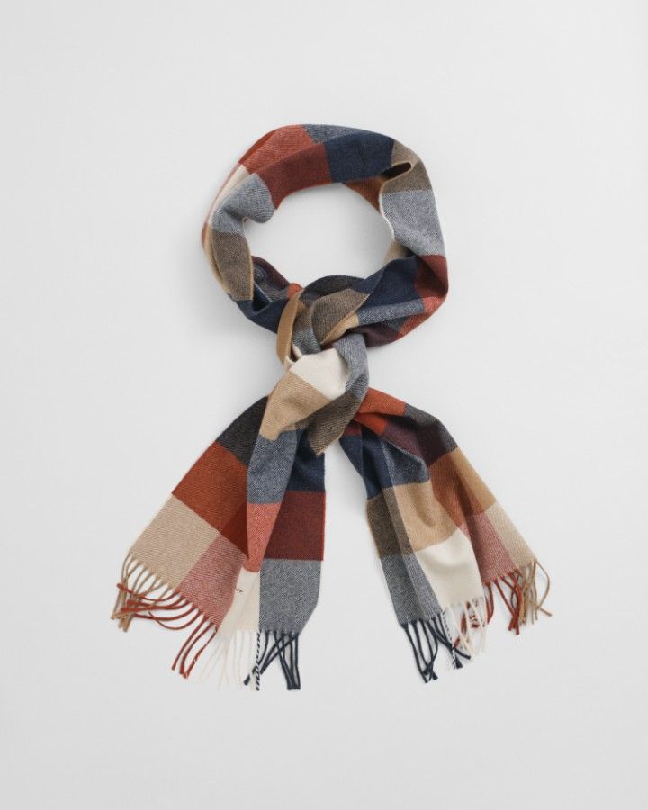 WOOL MULTI CHECKED SCARF