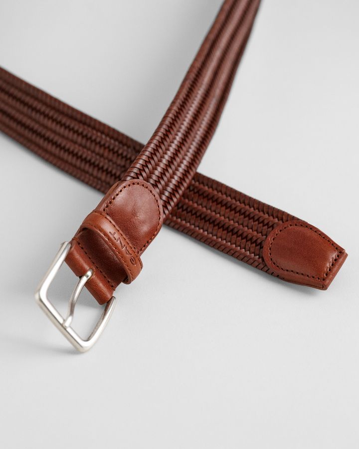 Leather Elastic Braided Belt