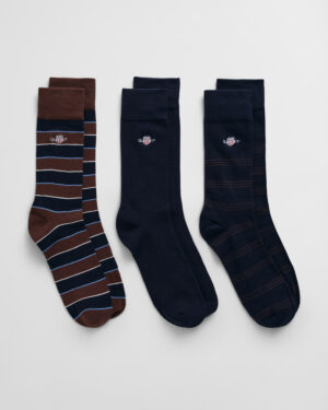 SHIELD TIE STRIPE SOCKS 3-PACK GB